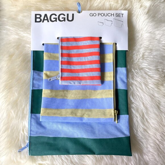 NWT Baggu Go Pouch Set - Painted Stripe - Picture 2 of 9